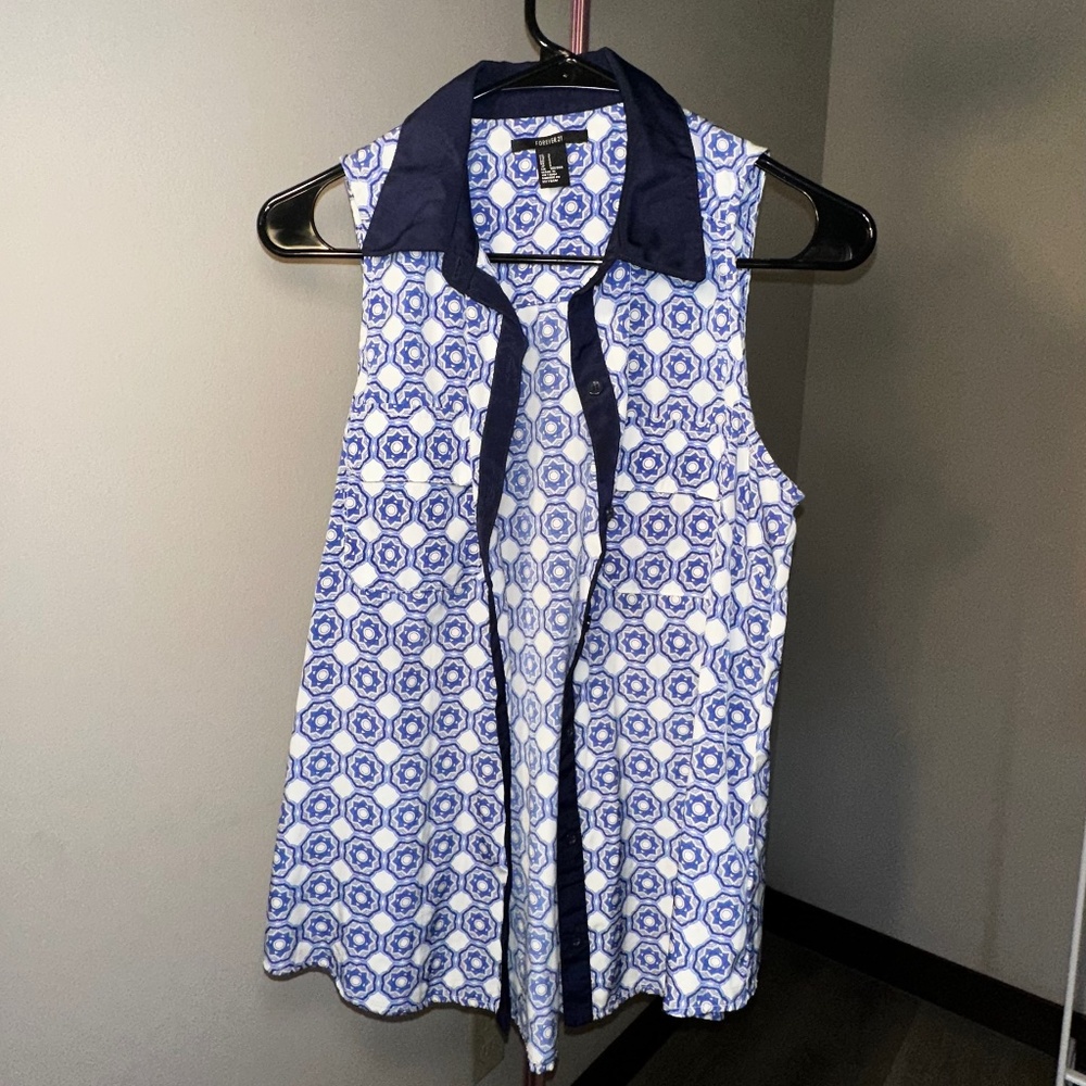 Forever 21 Mandala Print Sleeveless Shirt/blouse